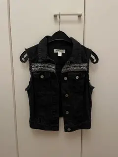 H&M Coachella ブラックデニムベスト XS