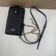 COACH スマホショルダーケース　ブラック