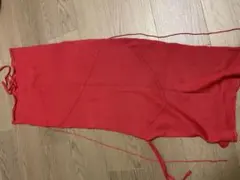 リブ編みレッドタイトスカート