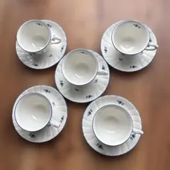 ノリタケ　青い花模様 ティーカップ5個セット