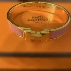 美品　HERMES エナメルブレスレット クリックH ピンク ゴールドのサムネイル