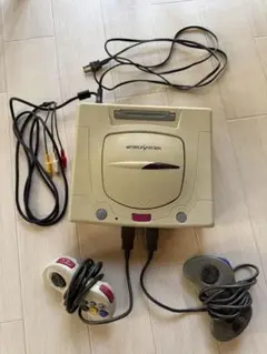 [動作未確認]セガサターン 本体 コントローラー2個　コード2本