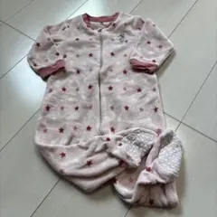 星柄フリースロンパース（ピンク）