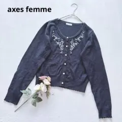 アクシーズファム axes femme カーディガン はおり 刺繍 花柄 長袖のサムネイル