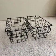 ニトリ　積み重ねできるワイヤーバスケット クォーター×2個　メタルバスケット