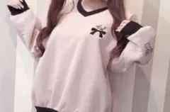 LilyMerry しまむら もえにゃコラボ リボン柄プルオーバー