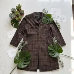 Leilian レリアン ツイード ロングコート 日本製 マルチカラー 美品のサムネイル