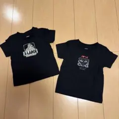 ブラック Tシャツ 半袖　トップス　ベビー　キッズ　レオパード　ヒョウ柄　ハート