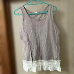 レース付きタンクトップ L