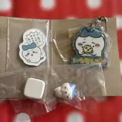 ハチワレ3点セット ラメアクリルキーホルダー　マグネット スヤスヤますこっと2