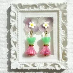 ⚠️先にコメントお願いします⚠️ヴィンテージ ★ストライプコーンビーズのピアス