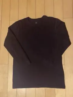 ユニクロ　極暖ヒートテックコットンワッフルT ブラックL