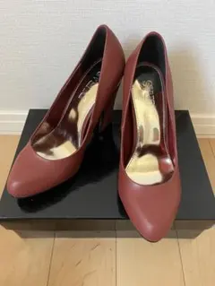 DURAS ワインレッド 合成皮革ハイヒールのサムネイル