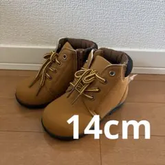 ブラウン合成皮革ブーツ 冬用 14cm