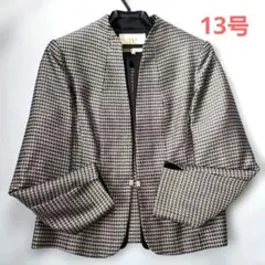 極美品❉ 東京ソワール ユキコキミジマ 米沢織 ノーカラージャケット 13号