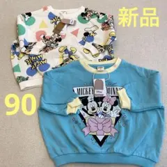 【2点おまとめ】Disney 裏毛　綿 トレーナー 90
