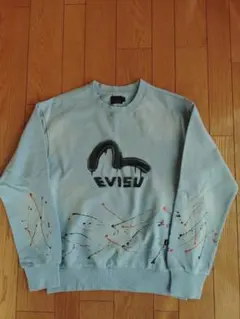 EVISU エヴィス スウェット トレーナー カモメ ロゴ ペイント風 S 美品のサムネイル