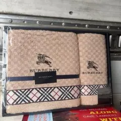 BURBERRY ベージュ チェック柄 バス&フェイスタオル