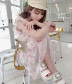 Rady ベルトフラワーロングワンピース