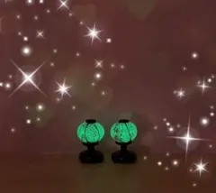 可愛い*°♡蓄光ぼんぼりペア☆ミニチュア　ガラス細工☆