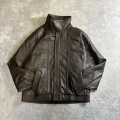 個性派古着 デザイン レザージャケット ブルゾン 羊革 短丈