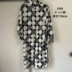 フィリル Fillilドット柄 シャツワンピース 長袖のサムネイル