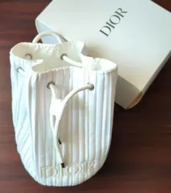Dior ホワイト プリーツポーチ 巾着式 非売品ノベルティ