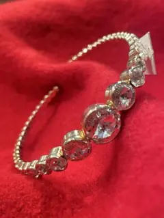 大小ラインストーン　クリスタル装飾のブレスレット　フリーサイズ