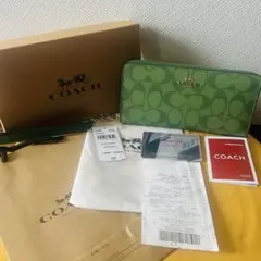 【新品】COACH ロング ジップ アラウンド ウォレット シグネチャーのサムネイル