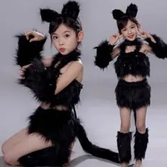 黒猫 コスプレ ハロウィン キッズ衣装 120