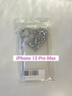 ストーン付きハート型クリアケース iPhone 13 pro max