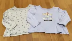 プティマイン 90cm 女の子長袖ロンT 2枚セット 保育園 まとめ売り