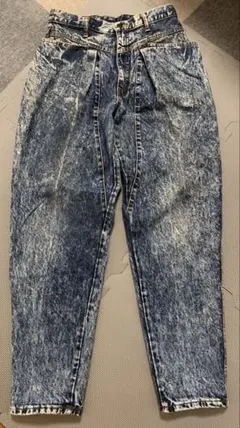90s ケミカルウォッシュ デニムパンツ テーパード ヴィンテージ風