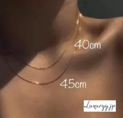 スネーク 【大人気】1mm 金ア サージカルステンレス ネックレス 18kコート