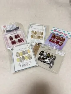 未使用 ネイルチップ 5点セット まとめ売り Mサイズ ハンドメイド