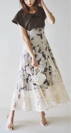 【お値下げしました】dazllinオパールフラワーコルセットワンピース