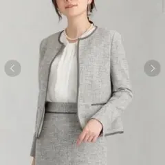 グリーンレーベルリラクシング♡ラメツイード　ノーカラージャケット