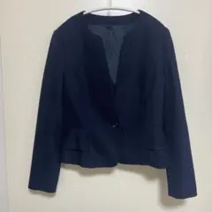 アナイ ジャケット ノーカラージャケットネイビー38 Mサイズ