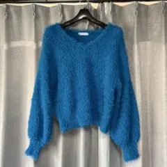 THE SHOP TK 青　シャギーファーニット