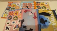 美品　パペットスンスン　スシロー　コラボ　ポーチ　イラストシート　コンプ済み