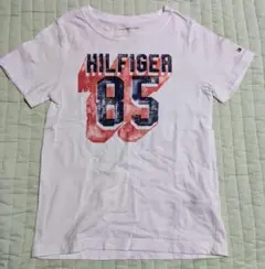 TOMMYHILFIGERトミーヒルフィガーホワイトプリント半袖Tシャツシャツ