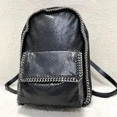希少 ステラマッカートニー ファラベラ パイソン型押し バックパック リュック