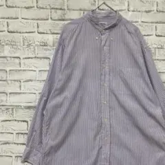 ブルックスブラザーズ長袖シャツ！ストライプ　パープルL 0403
