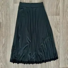 ダークグリーン プリーツスカート M