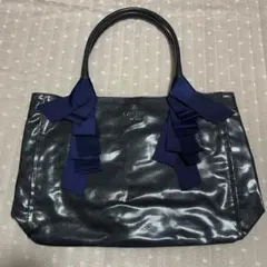 LANVIN en Bleu トートバッグ ネイビー リボンのサムネイル