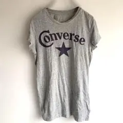 CONVERSE コンバース Tシャツ グレー XS センターロゴ スター 星柄