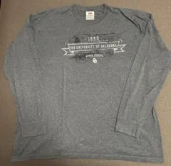 【US古着】希少 NIKE オクラホマ大学 カレッジロゴ ロンT グレー XL
