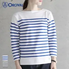 美品⭐︎ORCIVAL ラッセル ボーダー　ホワイト×ブルー　サイズ3