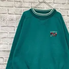 スウェットトレーナー　古着ヴィンテージ　グリーンM 208