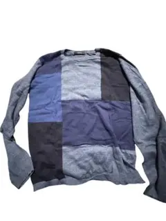 【今だけ】パッチワークデザイン 長袖ニットセーター